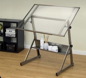 Mesa de dibujo de vidrio