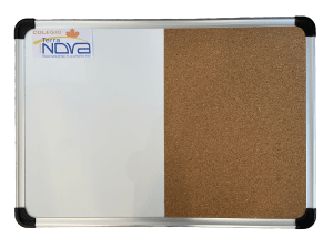 Pizarra mixta con marco de aluminio