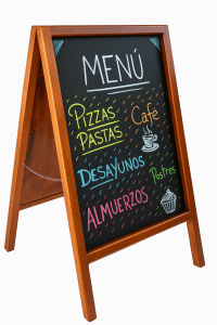 Producto pizarra negra para restaurante 80 x 60 cm