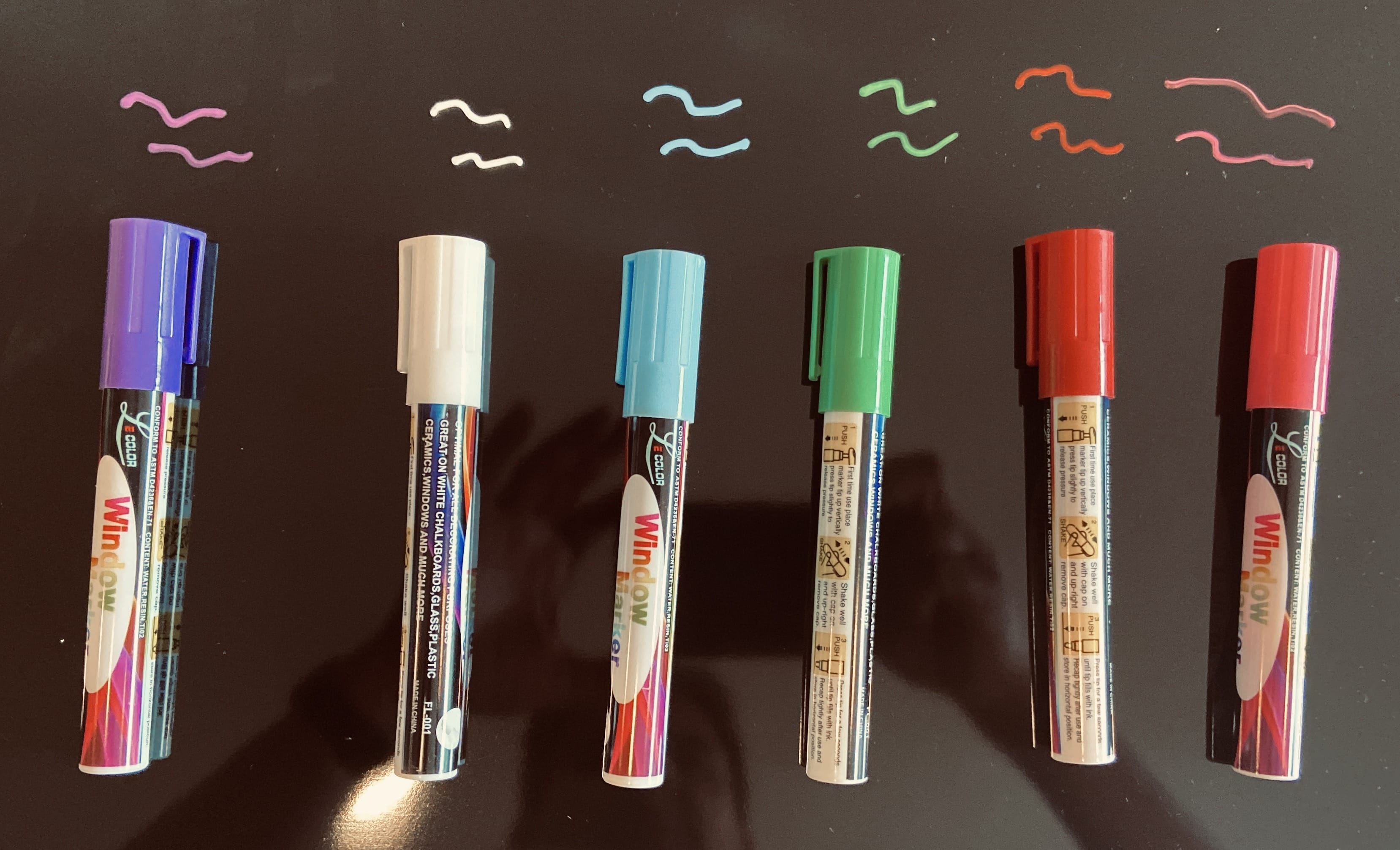 5B844C00 8384 4A19 B960 A6B11A363C24 / Pizarras Ecuador Marcadores para pizarra de vidrio y pizarra negra – set de 8 colores - imagen 3