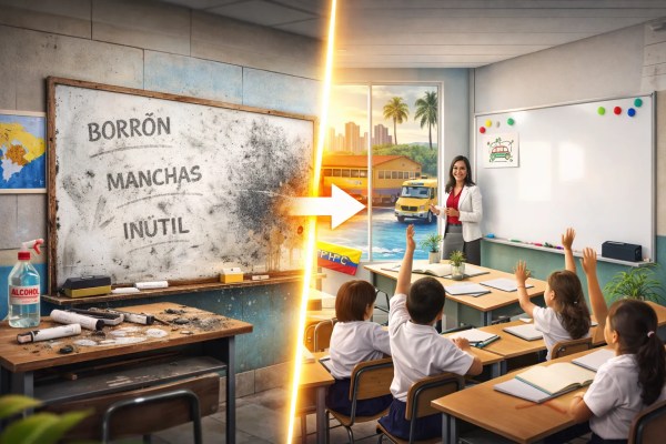 Pizarras en guayaquil, renovadas en escuelas, después de reponer superficie acrílica
